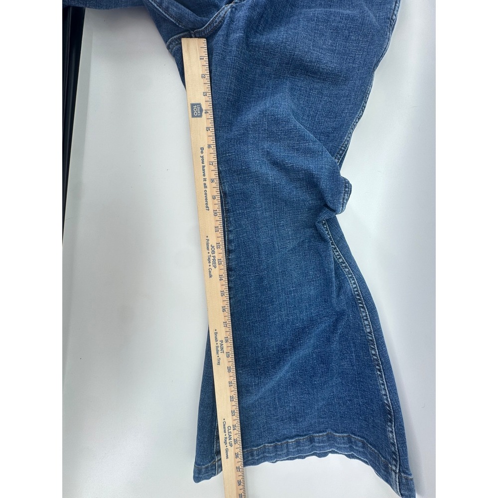 Wrangler High Rise Flare Jeans Womens 34x30 Blue Denim Bell Bottoms Cowgirl - Picture 7 of 16